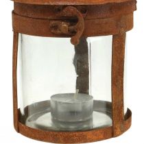 Itens Lanterna de metal com pátina, decoração de verão, lanterna de metal ferrugem H18cm Ø10cm