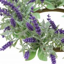 Itens Grinalda de lavanda flocada Ø25cm