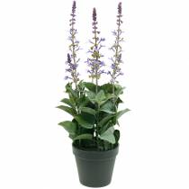 Itens Planta decorativa de lavanda, vaso de lavanda mediterrâneo, flor artificial roxa