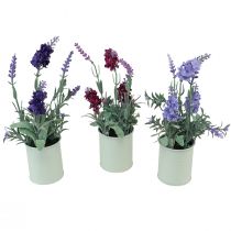 Itens Lavanda em Pote Artificial Roxo Rosa Roxo Claro Alt.26cm 3 unidades