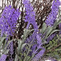 Itens Guirlanda artificial de lavanda para a primavera, decoração de porta, guirlanda decorativa para entrada, 60 cm