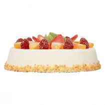 Boneco de comida, bolo artificial com frutas Ø23cm Alt.8,5cm