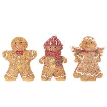 Itens Boneco de gengibre artificial decorativo, 8 cm, 3 peças