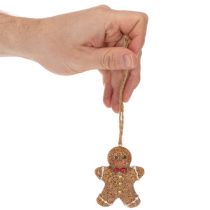 Itens Enfeites decorativos para pendurar, figuras artificiais de biscoito de gengibre, 7 cm, 3 peças.