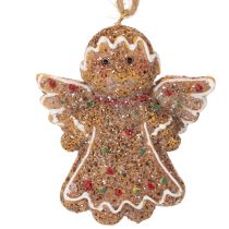 Itens Enfeites decorativos para pendurar, figuras artificiais de biscoito de gengibre, 7 cm, 3 peças.