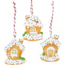 Itens Casa crocante de decorações para árvores de Natal Casa de pão de mel H9cm 3 unidades