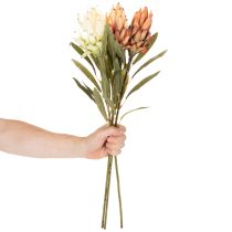 Itens Flor artificial de Protea Leucadendron com haste longa, 65 cm, 3 peças