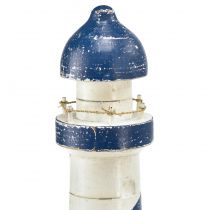 Itens Farol Decoração de mesa marítima azul branco Ø10,5cm Alt.28,5cm