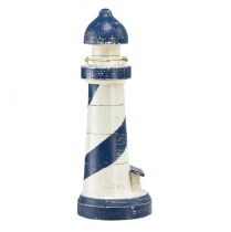 Itens Farol Decoração de mesa marítima azul branco Ø10,5cm Alt.28,5cm