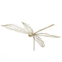 Itens Plugue de flor decorativo de metal libélula verão dourado W28cm 2 unidades