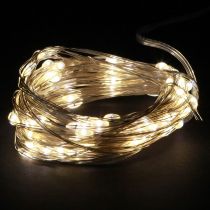 Itens Luzes de fada 50 micro LED branco quente temporizador para bateria 6 peças