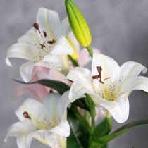 Itens Flor de lírio artificial, réplica realista, decoração durável para ambientes, 66 cm, 2 peças