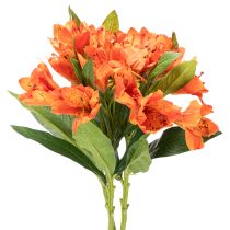 Itens Flor artificial de Alstroeméria laranja, arranjo decorativo artificial, 75 cm, 3 peças.