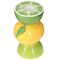 Itens Porta velas decorativo de cerâmica com limão e lima H10,5cm 2 peças