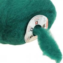 Cordão de lã fio fusível de lã fio de feltro verde escuro 10m
