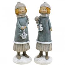 Itens Figuras Deco figuras infantis de inverno meninas Alt. 14,5 cm 2 unidades