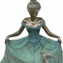 Itens Garota de jardim de banho de pássaro em vestido de flores H33.5cm