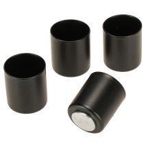 Itens Porta-velas magnético, metal preto, H3cm, 4 peças