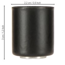 Itens Porta-velas magnético, metal preto, H3cm, 4 peças