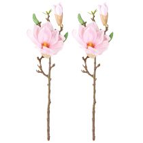 Itens Magnolia Rosa Flor Artificial Ramo de Flor Artificial H40cm 2pcs