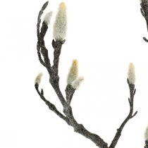 Primavera Magnólia Ramo Broto Artificial Ramo Marrom Branco L100cm