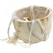 Itens Cesto suspenso em macramê estilo boho vaso de madeira Ø22cm