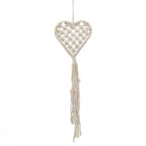 Itens Pendente decorativo macramé cabide decorativo coração 17×65cm