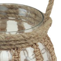 Itens Macrame vidro decorativo pendurado pote de vidro transparente Ø16cm Alt.29cm