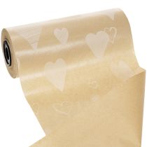 Itens Papel para punho 25cm 100m corações naturais – Papel floral resistente à umidade