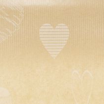 Itens Papel para punho 25cm 100m corações naturais – Papel floral resistente à umidade