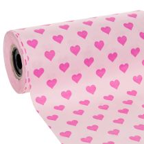 Itens Papel para punho com estampa de coração, rosa, 25cm, 100m