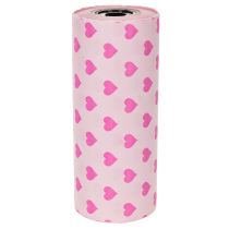 Itens Papel para punho com estampa de coração, rosa, 25cm, 100m