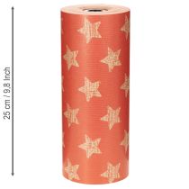 Itens Papel para punhos com estrelas, rolo para artigos de floricultura, 25 cm x 100 m