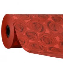Cuff papel de seda rosas vermelhas 25cm 100m