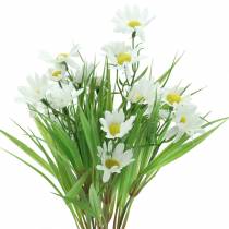 Buquê de margaridas com grama decorativa 37cm