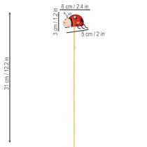 Itens Estacas de jardim em formato de joaninha, decoração para primavera e verão, enfeite de flores, 31 cm, 4 peças