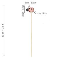 Itens Conjunto de 16 figuras decorativas de joaninhas para vasos e arranjos florais de primavera, 32 cm de altura.