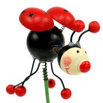 Joaninha em palito 5cm 12pcs