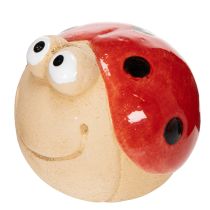 Itens Conjunto de 3 figuras decorativas de joaninha em cerâmica, 7 cm, para enfeitar jardins e peitoris de janelas.