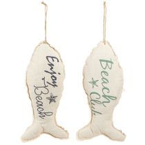 Itens Peixe decorativo marítimo para pendurar tecido 34×14,5cm 2pcs
