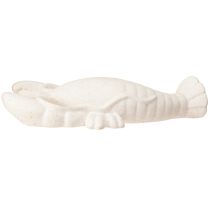 Itens Decoração Marítima Figura Cerâmica Lagosta Branca 26,5×13×5cm