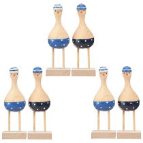 Itens Gaivotas decorativas marítimas em madeira azul azul escuro Alt.14cm 6 unidades