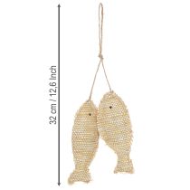 Itens Pingente decorativo náutico para pendurar, peixe decorativo, 32 cm de altura.
