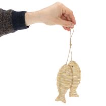 Itens Pingente decorativo náutico para pendurar, peixe decorativo, 32 cm de altura.