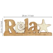 Itens Decoração de mesa marítima “Relax” suporte madeira de manga 28×10cm