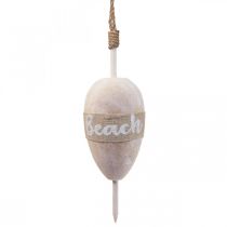 Bóia decoração marítima, bóia decorativa suspensa “Praia” 27×8,5cm