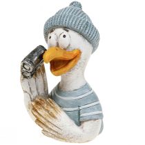 Itens Decoração marítima gaivota decoração de mesa azul branco prata H11cm 2 peças