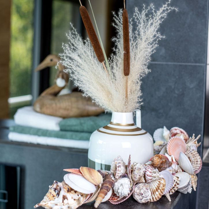 Decoração marítima suspensa decoração de conchas e caracóis marinhos 82cm