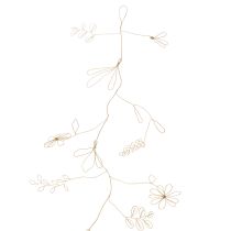 Itens Guirlanda de flores de metal, arame para coroa de flores, decoração de verão, decoração de parede, dourada, 110 cm