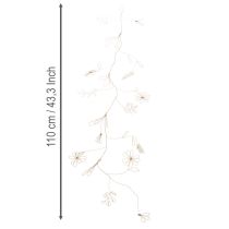 Itens Guirlanda de flores de metal, arame para coroa de flores, decoração de verão, decoração de parede, dourada, 110 cm